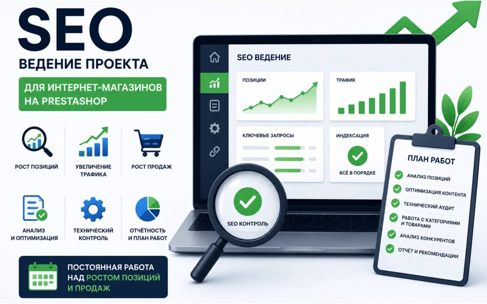 SEO ведение проекта - ежемесячная услуга для интернет-магазинов