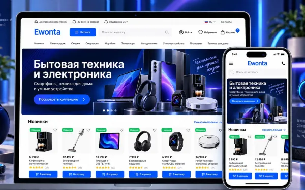 Готовый интернет-магазин бытовой техники и электроники на PrestaShop | Ewonta