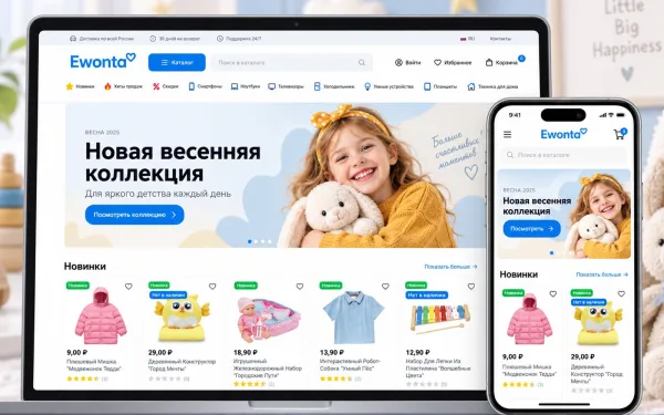 Готовый интернет-магазин детских товаров на PrestaShop — Ewonta