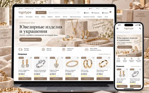 Готовый шаблон магазина ювелирных изделий и украшений на PrestaShop